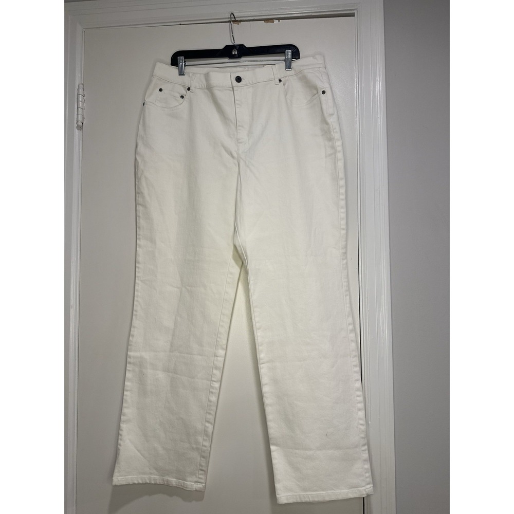 NWT Talbot Women's Sz: 16W White Stretch Mid Rise Bootleg 5 Pocket Jeans